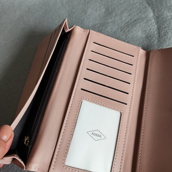 Fossil Wallet Women's Tan Yellow Faux Leather Pleather - Picture 9 of 11